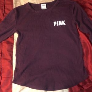 PINK long sleeve maroon top